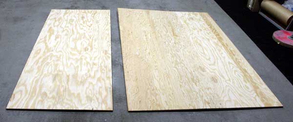 two sheets of plywood